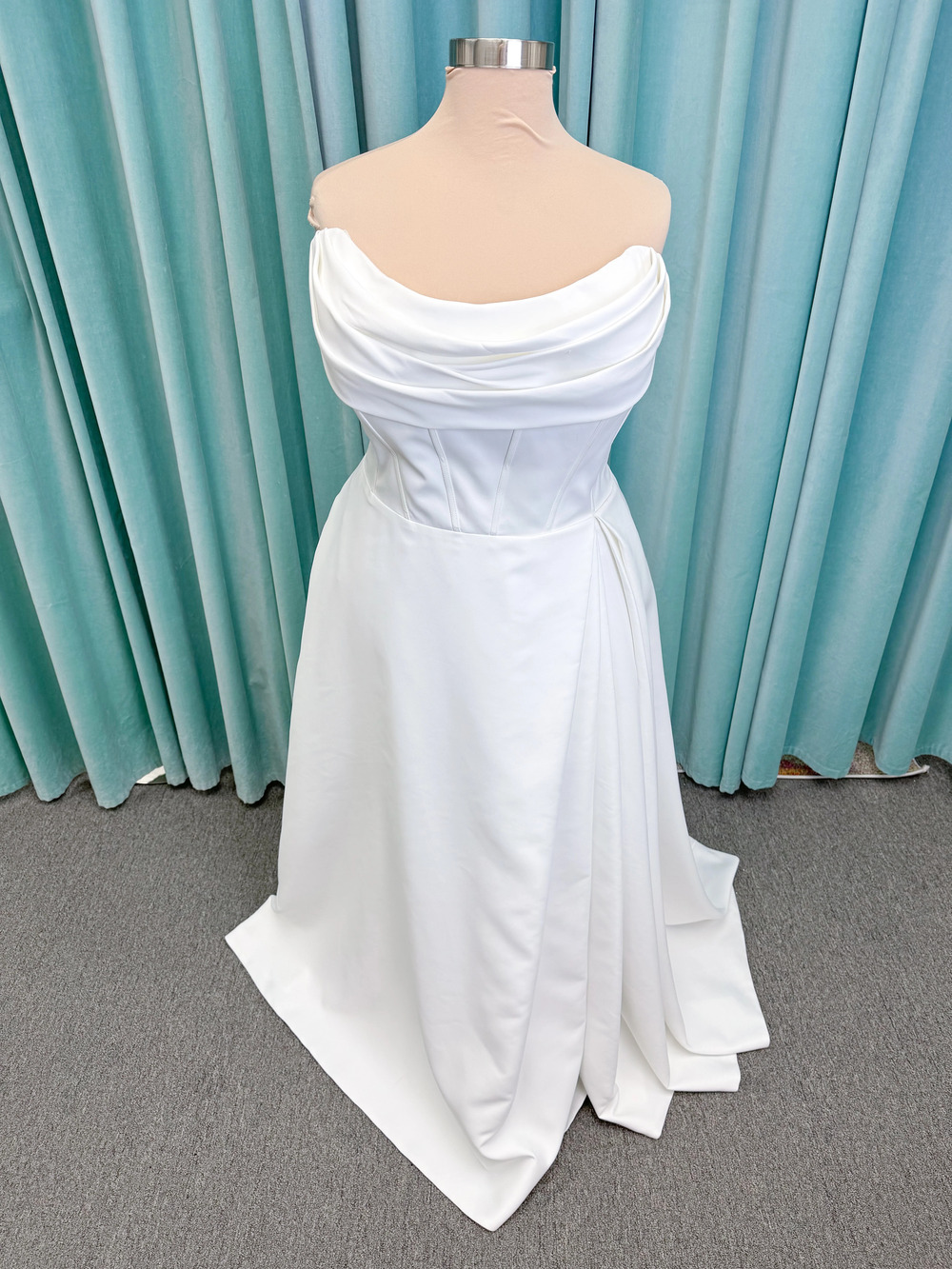 Plus Size Morilee Style 15054 Pippa Cowl Neck A-Line Wedding Dress with Corset